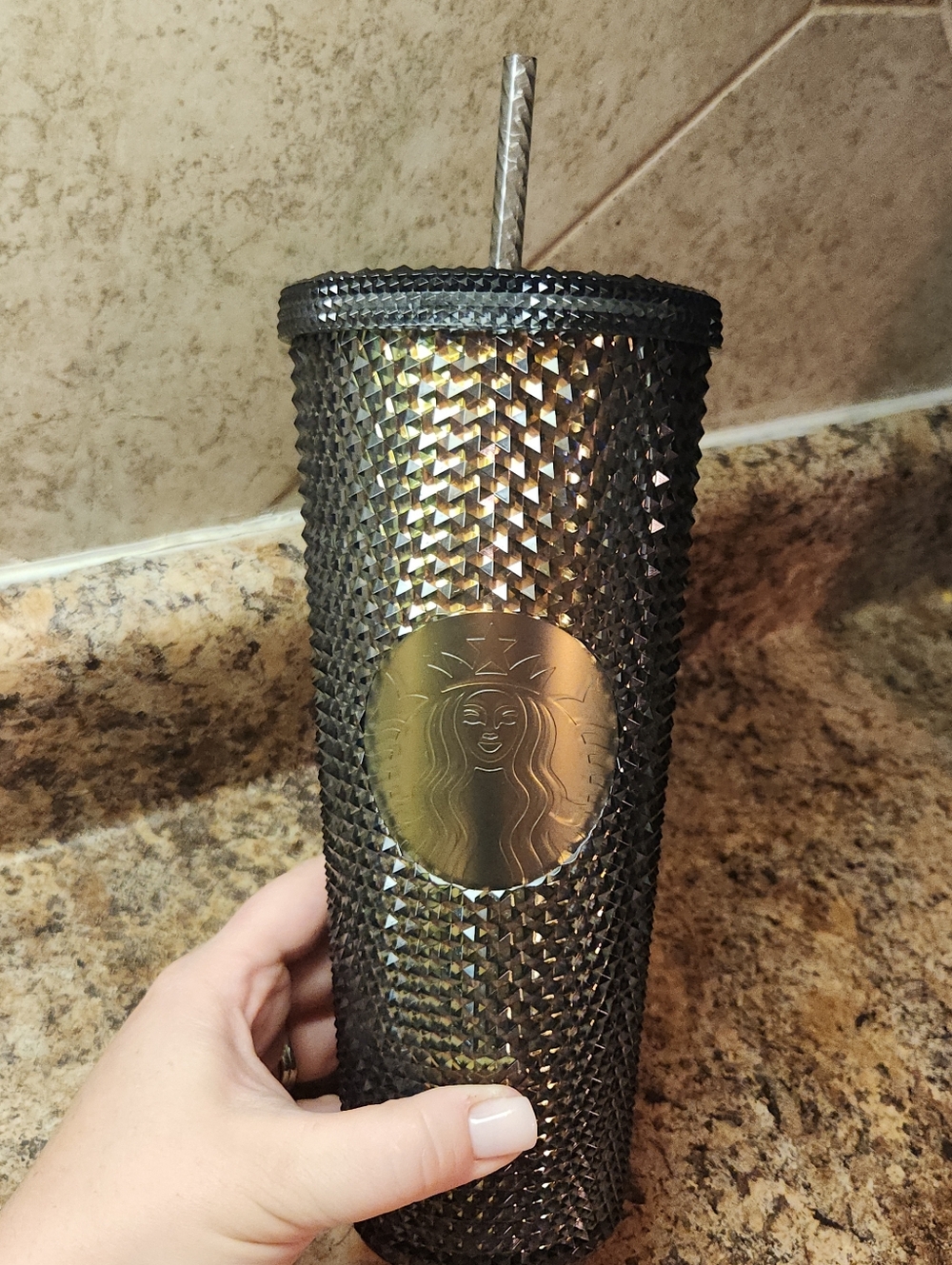 Starbucks Black Iridescent Studded Cold Cup 24oz Venti Limited Edition